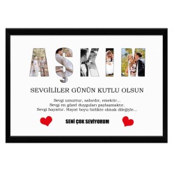 Sevgililer Gününe Özel Fotoğraflı Çerçeve Tablo