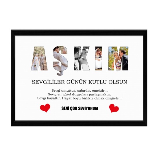 Sevgililer Gününe Özel Fotoğraflı Çerçeve Tablo