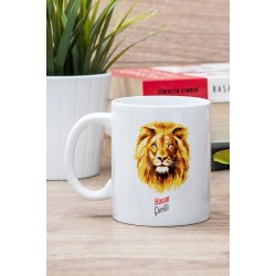 Kişiye Özel Baskılı Aslan Figürlü Taraftar Kupa Bardak