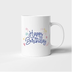 Happy Birthday Yazılı Doğum Günü Baskılı Kupa Bardak