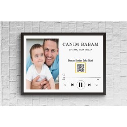 Youtube/Spotify QR Kodlu Babalar Günü Tablosu