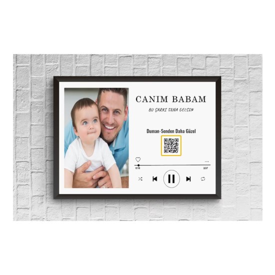 Youtube/Spotify QR Kodlu Babalar Günü Tablosu